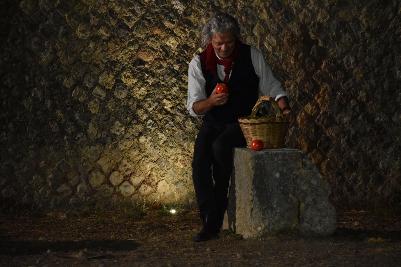 di William Shakespeare, estate rosellana 2021, anfiteatro romano di Roselle (Gr)<br>regia Giacomo Resselli, Guido Targetti<br>

Fabio Sonzogni (Jacques)<br>ph di Giovanni Rossetti e Eleonora Benicchi
